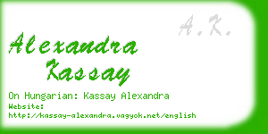 alexandra kassay business card